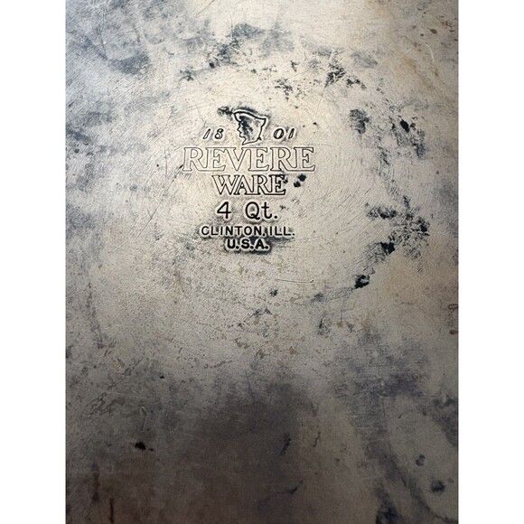 Vintage Revere Ware Copper Bottom 4 qt Pot Stainless Steel w/ Lid Clinton - Picture 13 of 16